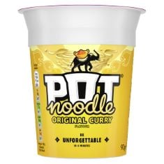 QTY OF ITEMS TO INLCUDE POT NOODLE ORIGINAL CURRY STANDARD POT INSTANT VEGETARIAN SNACK QUICK TO MAKE NOODLES 90 G, POT NOODLE CHIP SHOP CURRY LOST THE POT NOODLE 85 G. (DELIVERY ONLY)