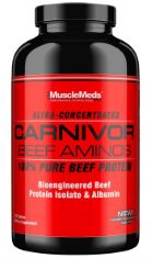 QTY OF ITEMS TO INLCUDE BOX OF ASSORTED MEDICAL ITEMS TO INCLUDE MUSCLEMEDS CARNIVOR BEEF AMINOS - 300 TABLETS, SCHOLL GELACTIVE EVERYDAY MAN 40-46,5 ONESIZE BLUE. (DELIVERY ONLY)