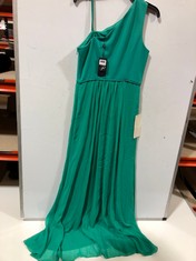 ADRIANNA PAPELL ONE SHOULDER CHIFFON GOWN BOTANIC GREEN SIZE 12 RRP- £139 (DELIVERY ONLY)