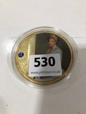 22 CARAT GOLD PLATED OVERSIZED PRINCESS DIANA COMMEMORATIVE COIN (DELIVERY ONLY)