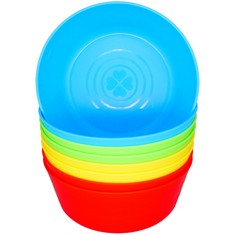 10 X BLOOMSWORLD 8 KIDS PLASTIC PLATES SET, LARGE 9.3 INCHES, REUSABLE, BPA FREE, PICNIC AND PARTY TABLEWARE FOR CHILDREN AND ADULTS - TOTAL RRP £142: LOCATION - J RACK