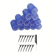 QUANTITY OF ASSORTED ITEMS TO INCLUDE 20 PCS NYLON CURLING IRON 2 SIZES OF CURLERS FOR SHORT AND LONG STRAIGHT CURLY HAIR WITH 100 BLACK HAIR CLIPS DIY SALON HAIRDRESSING CURLERS (4CM, BLUE): LOCATIO