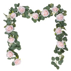 QUANTITY OF ASSORTED ITEMS TO INCLUDE CICIWIND PINK ARTIFICIAL FLOWER GARLAND 6FT 2 PCS EUCALYPTUS VINES PINK FAKE ROSE FLOWER GARLAND WEDDING HOME PARTY BACKDROP WALL DECORATIVE ARTIFICIAL FLOWERS V