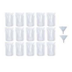 25 X 15PCS 420ML REFILLABLE DRINK POUCHES FOR FESTIVALS CLEAR TRAVEL PLASTIC DRINKS FLASKS CRUISE KIT REUSABLE ALCOHOL LIQUOR JUICE BAGS DRINK CONTAINER PARTY HALLOWEEN CHRISTMAS HOT COLD BEVERAGE: L