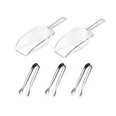 QUANTITY OF ASSORTED ITEMS TO INCLUDE 3PCS ICE TONGS AND 2PCS PLASTIC MEASURING SCOOPS, SERVING TONGS FOOD SCOOPS SET FOR ICE COFFEE BUCKET BAR KITCHEN WEDDING BIRTHDAY PARTY: LOCATION - E