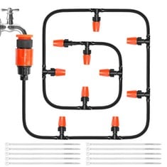 16 X BELLE VOUS AUTOMATIC DRIP IRRIGATION KIT - GARDEN, GREENHOUSE, PATIO & LAWN WATERING SYSTEM - 10M/33FT DISTRIBUTION TUBING/HOSE, 10 EMITTER NOZZLES & CONNECTORS - TOTAL RRP £153: LOCATION - E