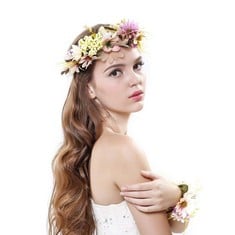 QUANTITY OF ASSORTED ITEMS TO INCLUDE WOMEN GIRL FLOWER WEDDING BOHO WREATH CROWN FLORAL GARLAND PARTY DECORATION FOR WEDDING FESTIVAL (G) RRP £228: LOCATION - H RACK