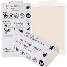 QUANTITY OF PEST LARGE STICKY PAD TRAP, MULTI-USE PEST GLUE BOARD TRAP, EXTRA STRONG LARGE INVERTEBRATES GLUE TRAPS, EXTRA STRENGTH GLUE STICKY BOARD TRAPS FOR HOME GARDEN AND OFFICE USE (PACK OF 6)