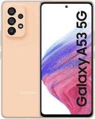 SAMSUNG GALAXY A53 128GB PHONE (ORIGINAL RRP - £299) IN PEACH. (WITH BOX) [JPTC67976] (DELIVERY ONLY)