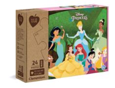 8 X CLEMENTONI - 20257 - DISNEY PRINCESS - 24 MAXI PIECES - MADE IN ITALY - 100% RECYCLED MATERIALS, JIGSAW PUZZLE FOR KIDS. (DELIVERY ONLY)