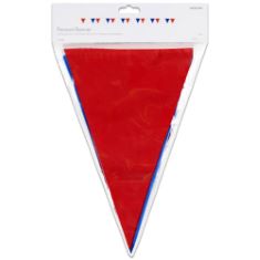 QTY OF ITEMS TO INLCUDE ASSORTED PENNANT BUNTING TO INCLUDE AMSCAN 9913045 GB RWB PLASTIC PENNANT BUNTING (6PCS, 10M), AMSCAN 9913040 RWB GB FLAG PLASTIC BUNTING (6PCS, 5M). (DELIVERY ONLY)