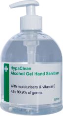 APPROX X30 SAFETY FIRST AID GROUP HYPACLEAN ALCOHOL HAND SANITISER GEL (500 ML). (DELIVERY ONLY)