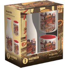 29 X PYRAMID INTERNATIONAL ILUSTRATA SAKE DRINKING SET (BURGERZILLA DESIGN) IN PRESENTATION GIFT BOX - OFFICIAL MERCHANDISE. (DELIVERY ONLY)