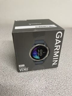 GARMIN VENU SMARTWATCH (ORIGINAL RRP - £249) IN GRANITE/BLUE: MODEL NO 010-02173-02 (BOXED WITH MANUFACTURE ACCESSORIES) [JPTB4033]