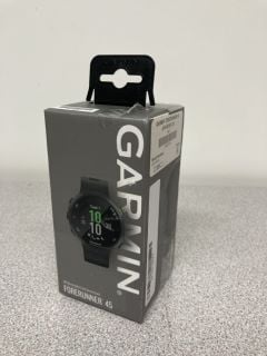 GARMIN FORERUNNER 45 SMARTWATCH (ORIGINAL RRP - £169) IN BLACK: MODEL NO 010-02156-15 (BOXED WITH MANUFACTURE ACCESSORIES) [JPTB3897]