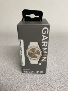 GARMIN VIVOMOVE SPORT SMARTWATCH IN IVORY: MODEL NO 010-02566-01 (BOXED WITH MANUFACTURE ACCESSORIES) [JPTB3998]