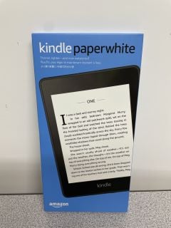 KINDLE PAPERWHITE TABLET WITH WIFI IN BLACK: MODEL NO G000T61405050RGQ (BOXED WITH MANUFACTURE ACCESSORIES). (SEALED UNIT). [JPTB3826]