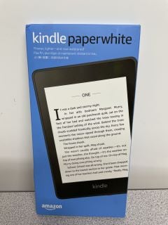 KINDLE PAPERWHITE TABLET WITH WIFI IN BLACK: MODEL NO G00T61405050AVK (BOXED WITH MANUFACTURE ACCESSORIES). (SEALED UNIT). [JPTB3823]