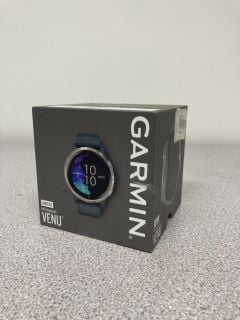 GARMIN VENU GPS SMARTWATCH (ORIGINAL RRP - £199) IN BLUE: MODEL NO 010-02173-02 (BOXED WITH MANUFACTURE ACCESSORIES) [JPTB4038]