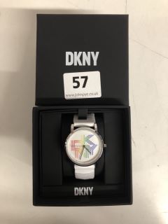 DKNY SOHO LADIES STAINLESS STEEL WRISTWATCH IN WHITE - RRP £109
