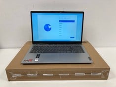 LENOVO IDEAPAD 1 256 GB LAPTOP IN SILVER. (WITH BOX AND CHARGER, BROKEN CASE BETWEEN SCREEN AND KEYBOARD, SEE PHOTOS). AMD RYZEN 3 3250U, 8 GB RAM, , AMD RADEON VEGA 3 GRAPHICS [JPTZ6160].