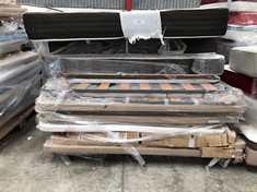 PALLET OF ASSORTED FURNITURE INCLUDING 3 MATTRESSES (MAY BE BROKEN, INCOMPLETE OR DIRTY).