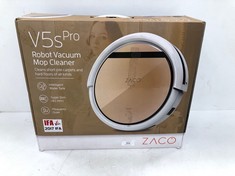 ZACO ROBOT HOOVER AND FLOOR CLEANER V5SPRO WITH REMOTE CONTROL, 2IN1 INTELLIGENT HOOVER AND SCRUBBER FOR HARD FLOORS, WOOD, PARQUET AND CARPETS, HOOVER FOR DOGS AND PET HAIR.