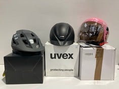 3 X HELMETS VARIOUS BRANDS AND MODELS INCLUDING BICYCLE HELMET BRAND FOX GREY COLOUR - LOCATION 44A.