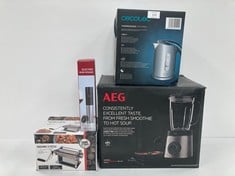 4 X KITCHEN ITEMS VARIOUS MAKES AND MODELS AUE INCLUDES AEG MIXER MODEL TB6-1-6ST - LOCATION 4A.