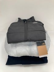 3 X JACKETS VARIOUS BRANDS, SIZES AND MODELS INCLUDING BLACK WAISTCOAT THE NORTH FACE - LOCATION 33A.