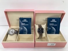 2 X FESTINA WATCH MODEL F20391 AND MODEL F16719 (HAS 2 LOOSE NUMBERS) - LOCATION 2B.