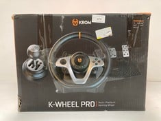 KROM K-WHEEL PRO - NXKROMKWHLPRO - STEERING WHEEL, PEDALS AND SHIFTER SET, STEERING WHEEL PADDLES, 3 SENSITIVITY MODES, PC, PS3, PS4, XBOX ONE & SWITCH, BLACK - LOCATION 43B.