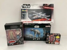 4 X TOYS VARIOUS MAKES AND MODELS INCLUDING X-WING FIGHTER STAR WARS - LOCATION 47B.
