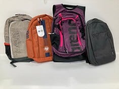 4 X BACKPACKS VARIOUS BRANDS AND MODELS INCLUDING ONE WILSON ORANGE - LOCATION 36B.