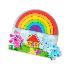 5 X MELISSA & DOUG BLUE'S CLUES & YOU! STACKING RAINBOW PUZZLE, WOODEN (9 PIECES) - LOCATION 24B.