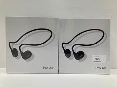 2 X PRO AIR WIRELESS HEADPHONES IN BLACK (SEALED)
