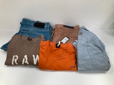 5 X G-STAR RAW GARMENTS VARIOUS SIZES AND MODELS INCLUDING ORANGE T-SHIRT SIZE M - LOCATION 30A.