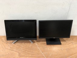 4 X MONITORS TO INCLUDE DELL 21 INCH MONITOR MODEL D18X623 AND LENOVO ALL IN ONE PC MODEL C365 CPU AMD4 HARD DRIVE 1T RAM 8GB