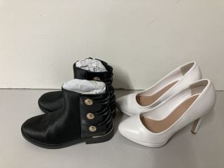 2 PAIRS OF SHOES TO INCLUDE NEW LOOK HEELS SIZE 3