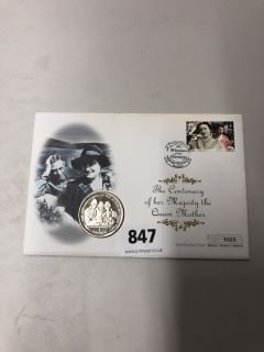 CENTENARY OF HER MAJESTY THE QUEEN MOTHER COIN COVER
