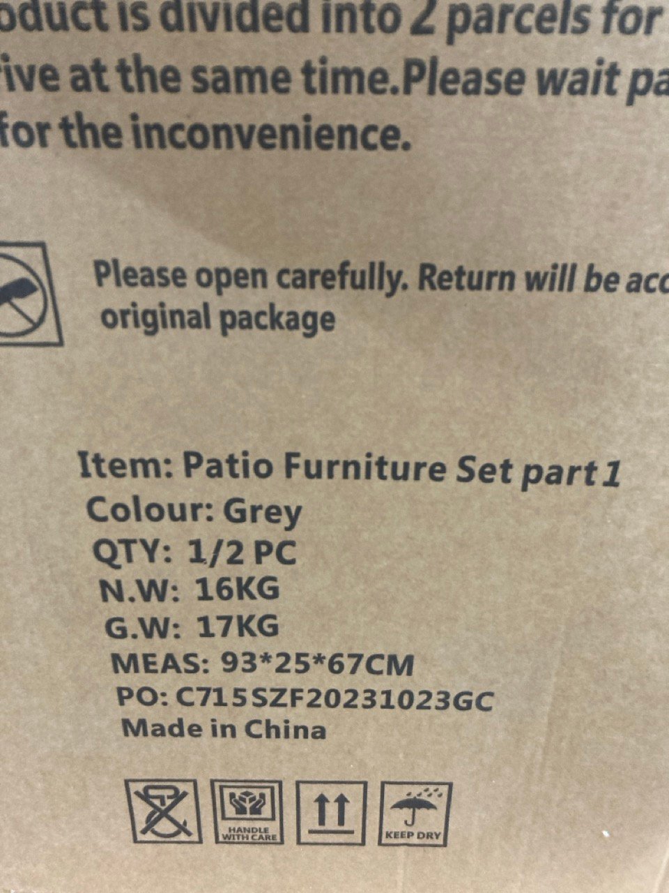 John Pye Auctions PATIO FURNITURE SET (UNBUILT)