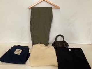 BOX OF ASSORTED ITEMS INCLUDED DOCKERS ORIGINAL CHINO RELAXED AND TAPERED FIT COLOUR COTTON HEMP