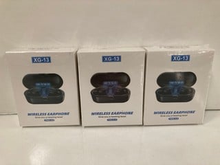 6 X PAIRS OF XG-13 WIRELESS EARPHONES TOGETHER WITH 6 X PAIRS OF AIR 5P WIRELESS EARPHONES WITH CHARGING CASES