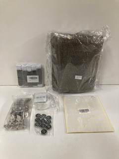 A QTY OF MESH SHEETS TOGETHER WITH METAL L BRACKETS