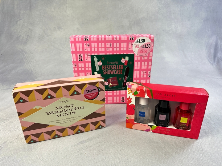 Benefit Bestseller Showcase Set, Most Wonderful Minis Set And Ted Baker Spritz And Go Set  (VAT ONLY PAYABLE ON BUYERS PREMIUM)