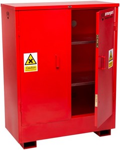 ARMOURGUARD FLAMSTOR CABINET IN RED (NO KEYS)