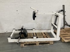 PLATE LOADED DONKEY CALF RAISE IN WHITE (COLLECTION ONLY)