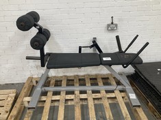 PLATE LOADED ABDOMINAL BENCH IN SILVER (COLLECTION ONLY)