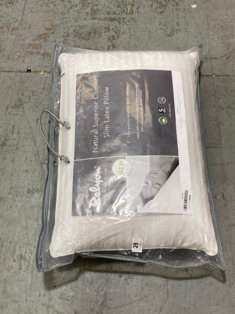 John Pye Auctions RELYON NATURAL SUPERIOR COMFORT SLIM LATEX PILLOW