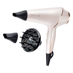 QTY OF ITEMS TO INLCUDE 3 X ASSORTED ITEMS TO INCLUDE REMINGTON PROLUXE HAIR DRYER (OPTIHEAT TECHNOLOGY FOR LONG-LASTING RESULTS, IONIC CONDITIONING FOR FRIZZ FREE HAIR, DIFFUSER, 2 CONCENTRATORS, PO